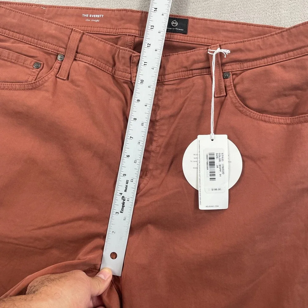 AG Adriano Goldschmied Everett Slim Straight‎ Jeans 38x35 Worn Copper NWT $188